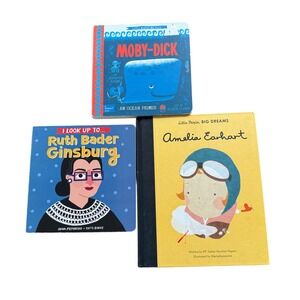 Childrens Board Book Lot Amelia Earhart RBG Moby Dick Little People Big Dreams